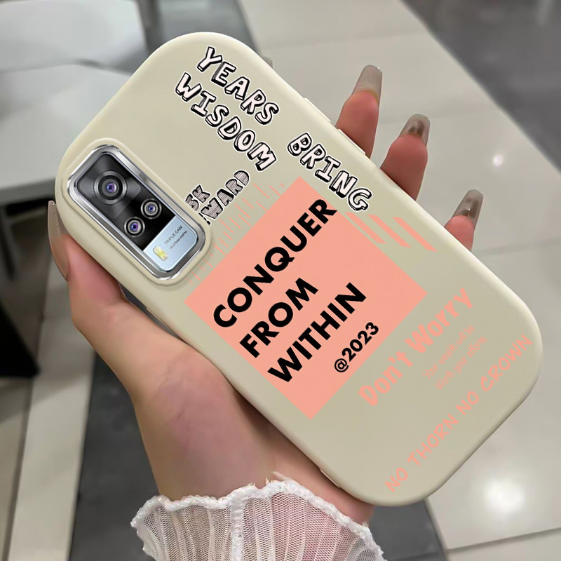 เคสสำหรับ VIVO Y51 2020 Y31 2020 Y51A 2020 Y53s Y33 เคสโทรศัพท์คําบุคลิกภาพกันกระแทกกลมและอ้วน