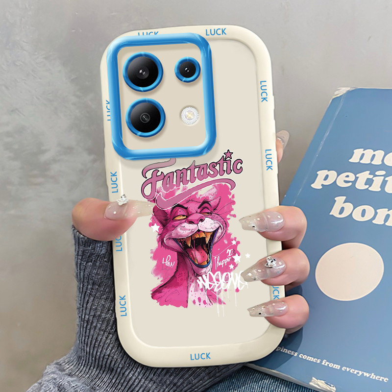 เคสสำหรับ Xiaomi Redmi Note 13 5G POCO X6 Neo 5G เคสโทรศัพท์เสือดําสีชมพูหนูกันกระแทกป้องกันการตก