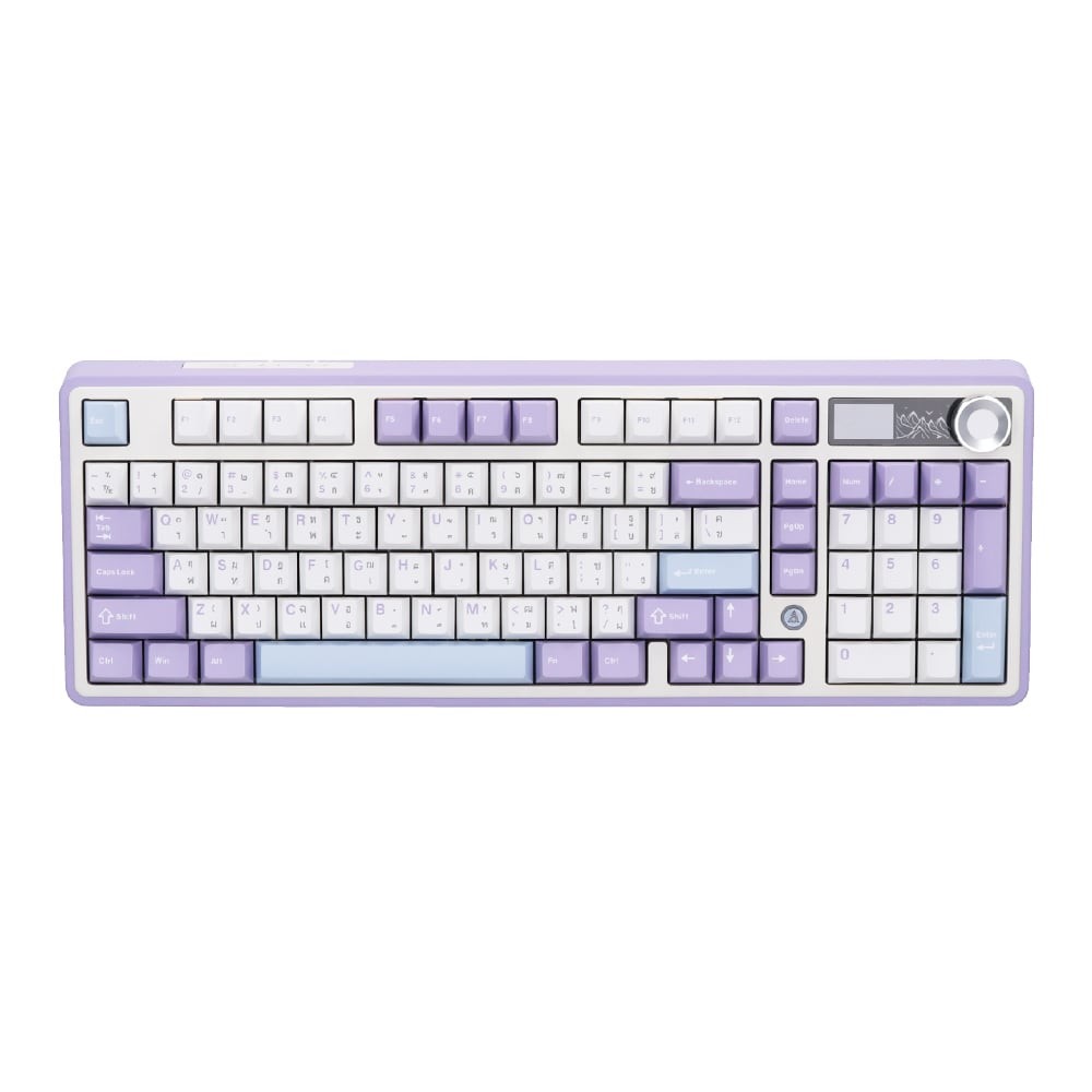 WIRELESS KEYBOARD (คีย์บอร์ดไร้สาย) AJAZZ AK980 LCD (MOUNTAIN MIST) (MAILA SWITCH RGB EN/TH)