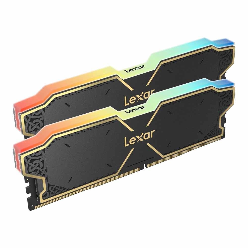 แรมสำหรับคอมพิวเตอร์ 32GB (16GBx2) DDR5 6000MHz RAM (หน่วยความจำ) LEXAR THOR RGB DDR5 (BLACK) (LD5U1