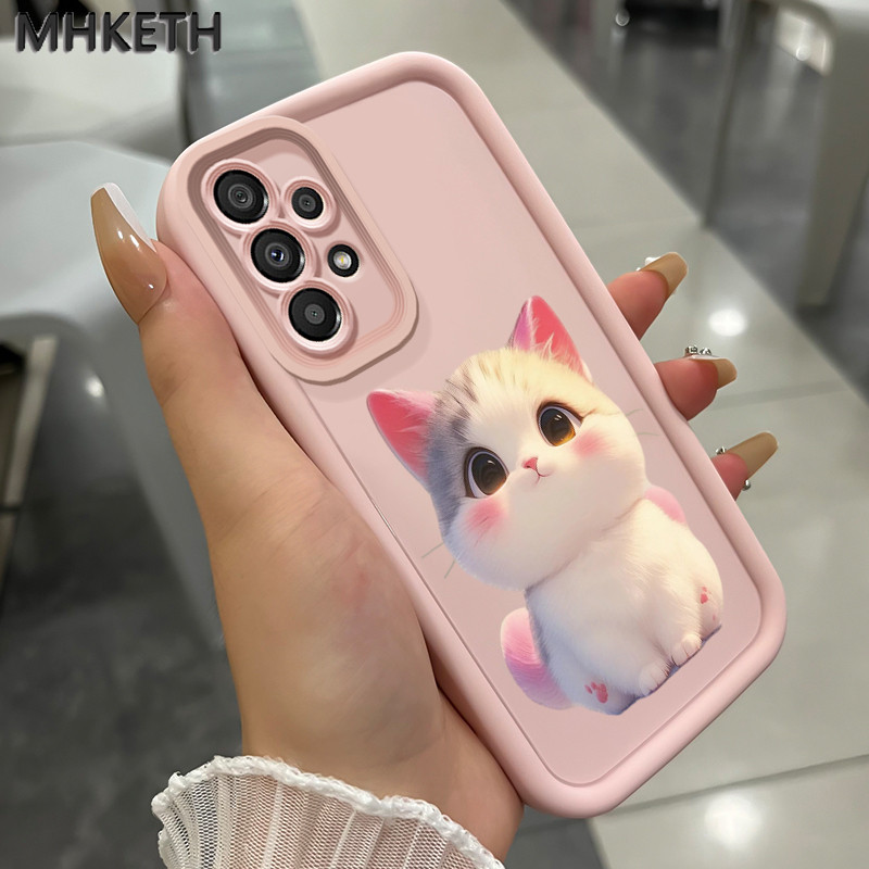 MHKETH เคสสำหรับ Samsung Galaxy A33 5G A34 5G A53 5G A54 5G A23 A32 เคสโทรศัพท์ซิลิโคนลายมาการองสุดน่ารักยอดนิยม
