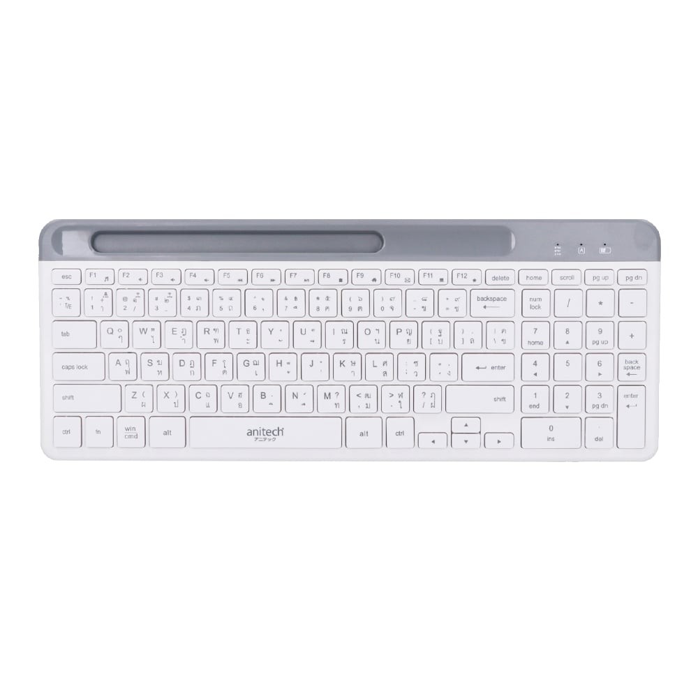 คีย์บอร์ดไร้สาย WIRELESS KEYBOARD (คีย์บอร์ดไร้สาย) ANITECH DUAL FUNCTIONS KEYBOARD P505-WH