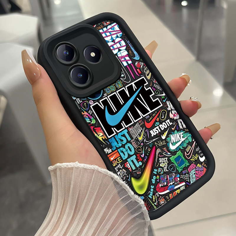 เคสสำหรับ Realme C63 C61 Narzo N63 N61 Note 60 Note 60X เคสโทรศัพท์แบรนด์อินเทรนด์สามสีซิลิโคนกันกระแทก