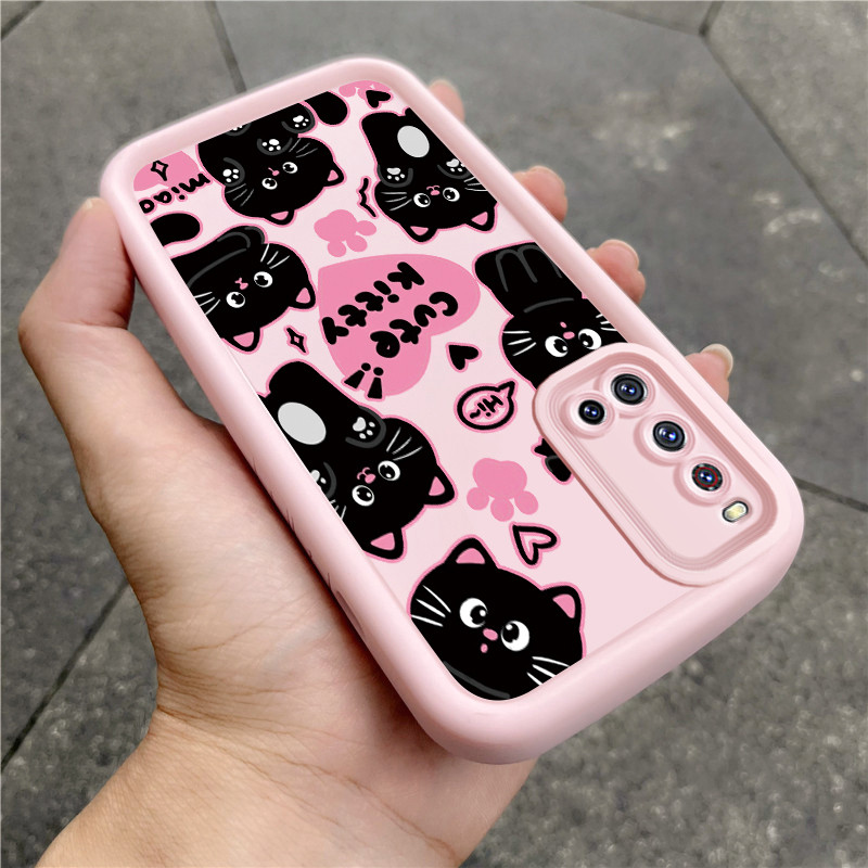 เคสสำหรับ VIVO V19 เคสโทรศัพท์แมวสามสีซิลิโคนกันกระแทก