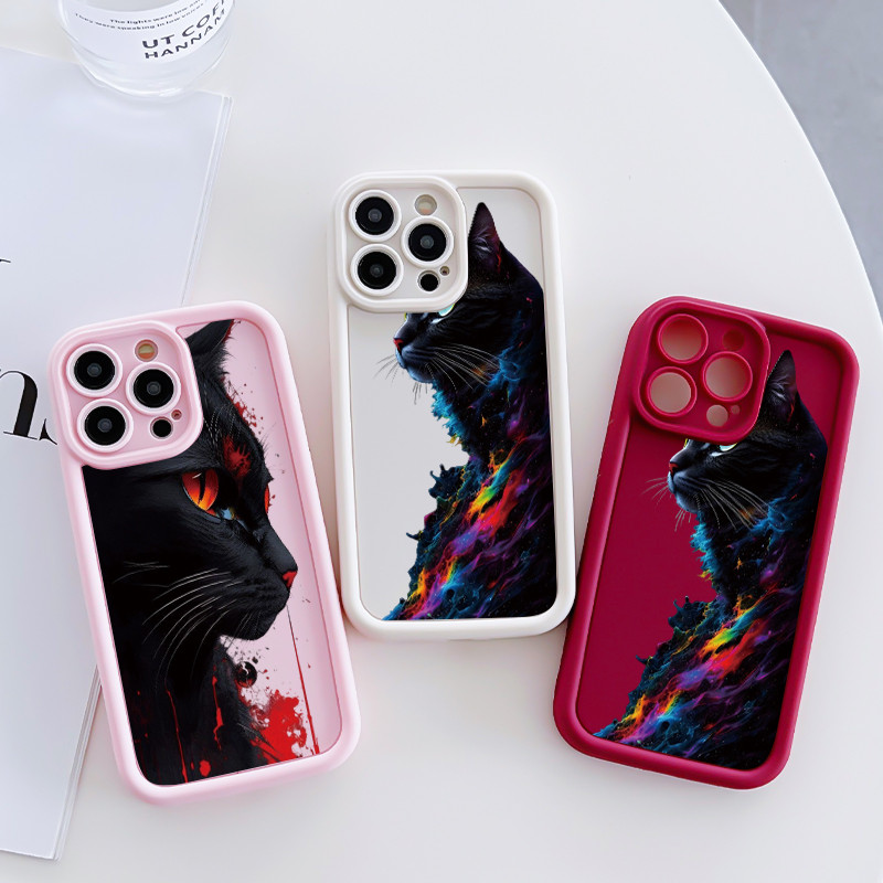 MHKEID เคสสำหรับ Samsung Galaxy A30 A20 M10s เคสโทรศัพท์ซิลิโคนกันกระแทกลายแมวสีดำสุดเท่ - รูปที่ 3