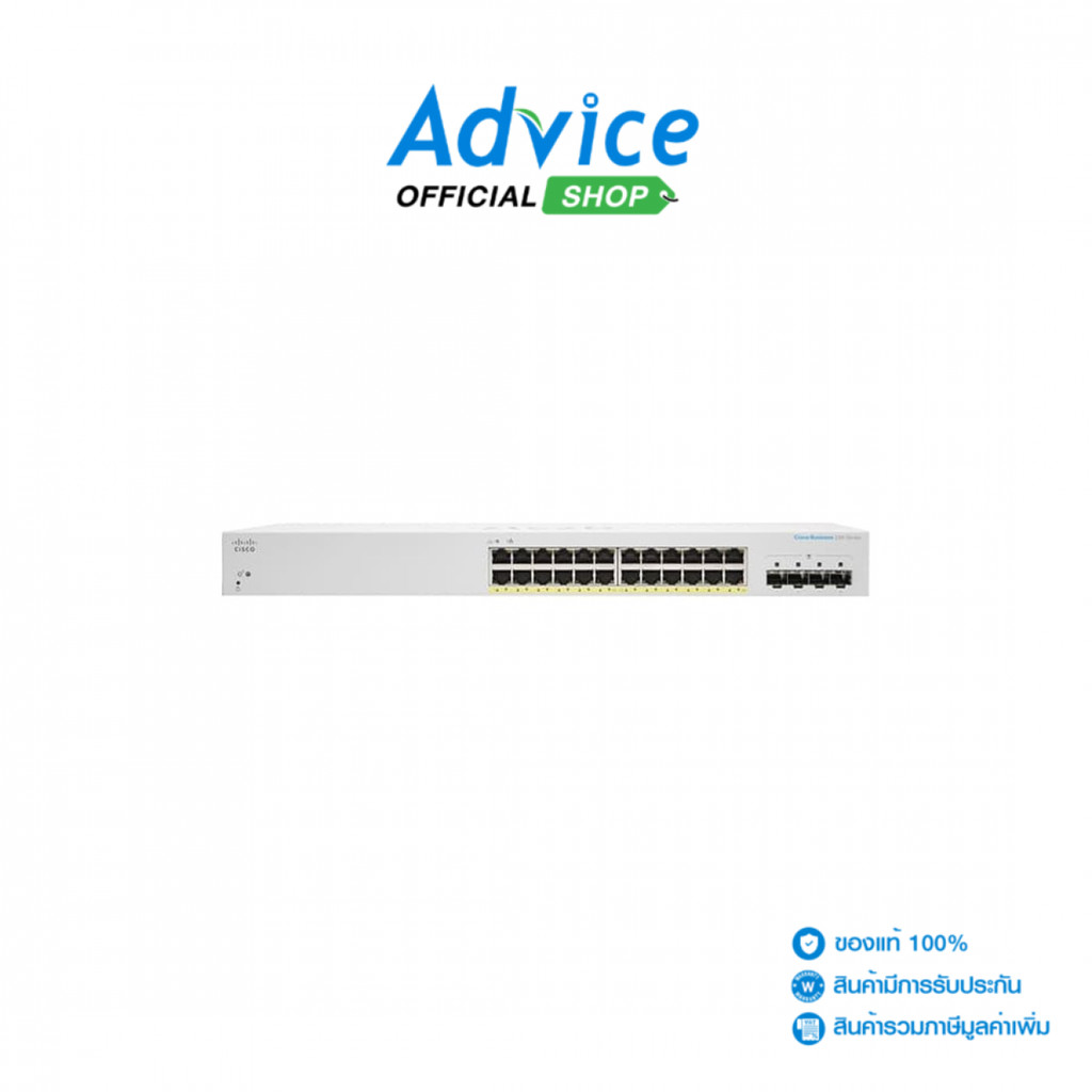 CISCO Gigabit Switching Hub 24 Port CBS220-24P-4X-EU (17'',24 POE,+4 SFP) - A0170177