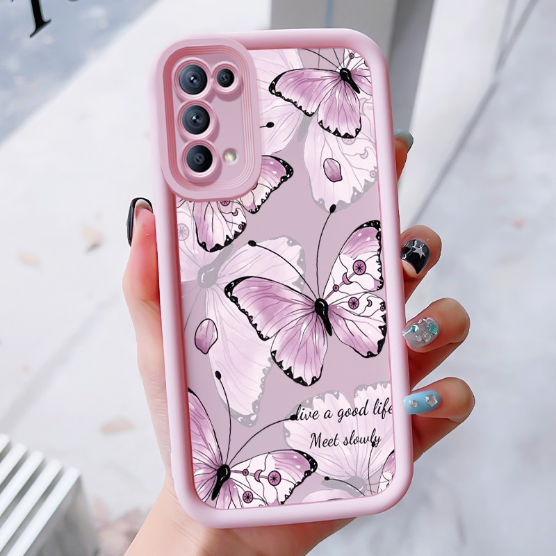 เคสสำหรับ OPPO Reno 5 4G Reno 5 5G Reno 5K 5G เคสโทรศัพท์ผีเสื้อซิลิโคนกันกระแทก ราคา ถูกที่สุด ดีลบีเคเค