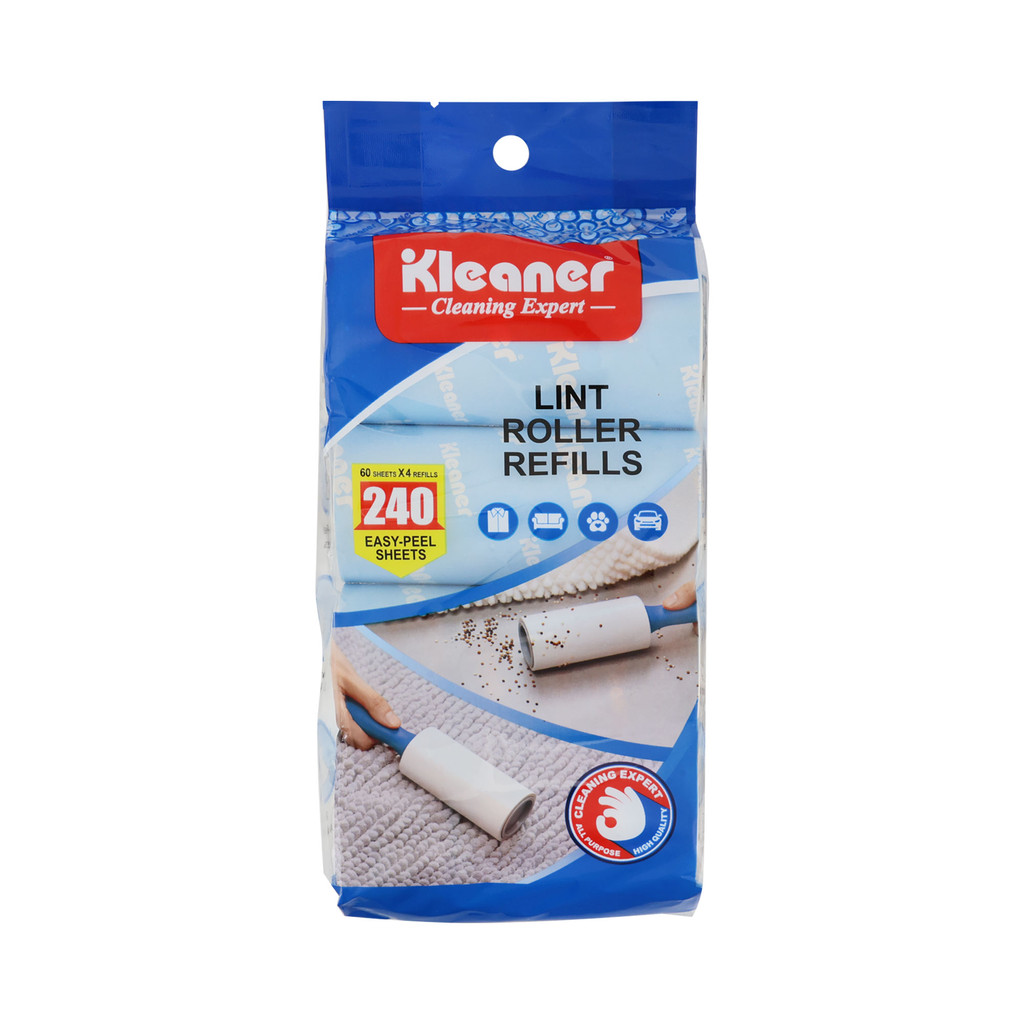 อะไหล่แผ่นม้วนทำความสะอาด 60 แผ่น 10 ซม. KLEANER รุ่น L130009-1 (ชุด 4 ชิ้น) สีขาว