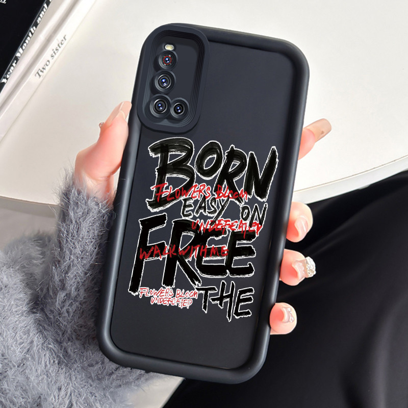 เคสสำหรับ VIVO V19 เคสโทรศัพท์คําบุคลิกภาพสามสีซิลิโคนกันกระแทก