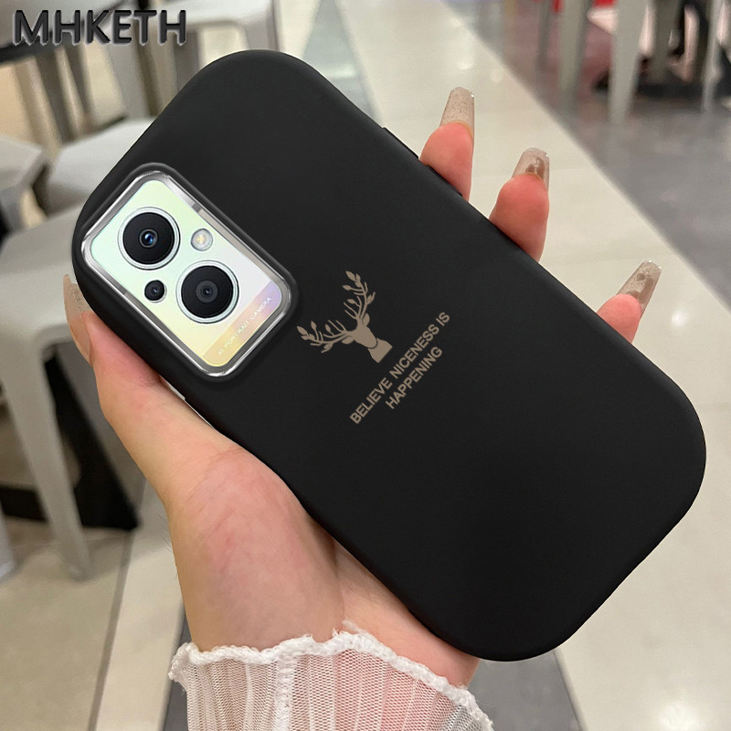 MHKETH เคสสำหรับ OPPO Reno 7Z 5G Reno 8Z 5G Reno 7 Lite 5G Reno 8 Lite 5G เคสการออกแบบหัวกวางขั้นสูงเคสโทรศัพท์ง่าย