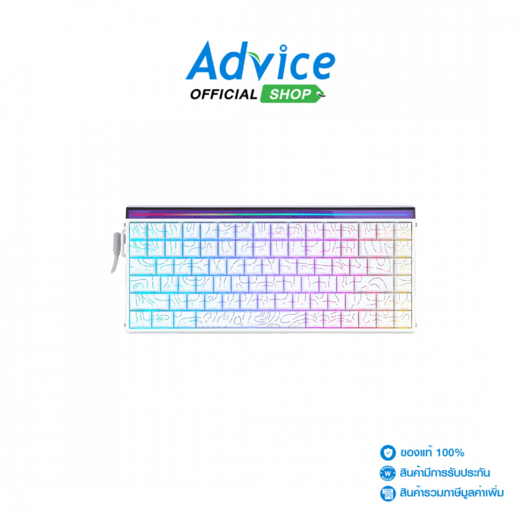 AULA KEYBOARD (คีย์บอร์ด) HERO84HE WHITE PLUTO MAGNETIC-SWITCH - A0170133