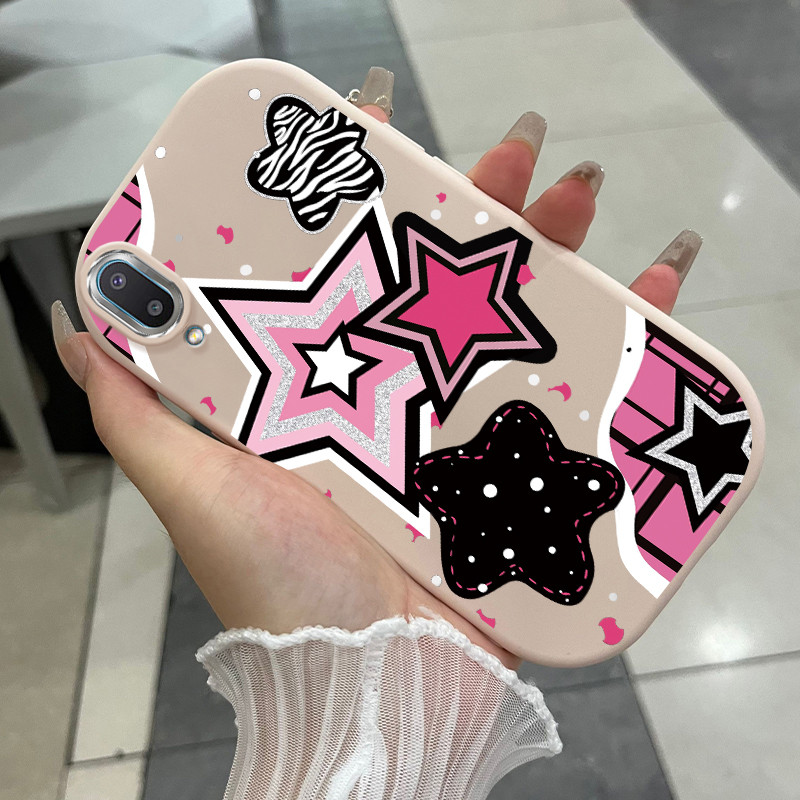 เคสสำหรับ Samsung Galaxy A02 M02 เคสโทรศัพท์ดาวน่ารักกันกระแทกกลมและอ้วน