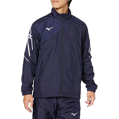 Mizuno Training Wear Breath Thermo Lined Warmer Jacket Hygroheat Mc-Line 32Mea631 Deep Navy/Silver L