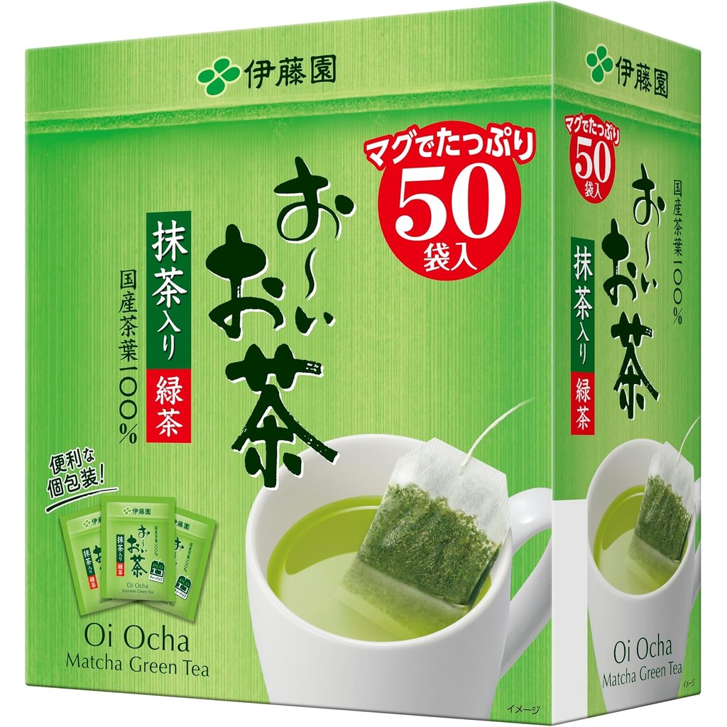 Itoen Oi Green Tea (with Matcha) 0.06 oz (1.8 g) x 50 Bags Eco Tea BagsDirectly from Japan