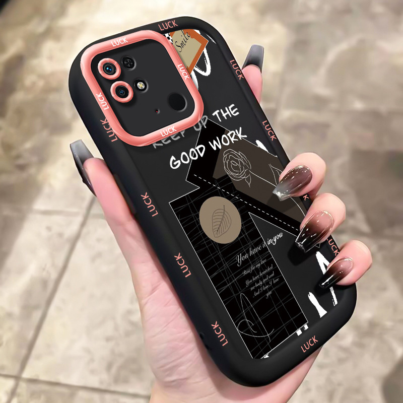 เคสสำหรับ Xiaomi Redmi 10C เคสโทรศัพท์รอยยิ้มดอกไม้สูตรกันกระแทกป้องกันการตก
