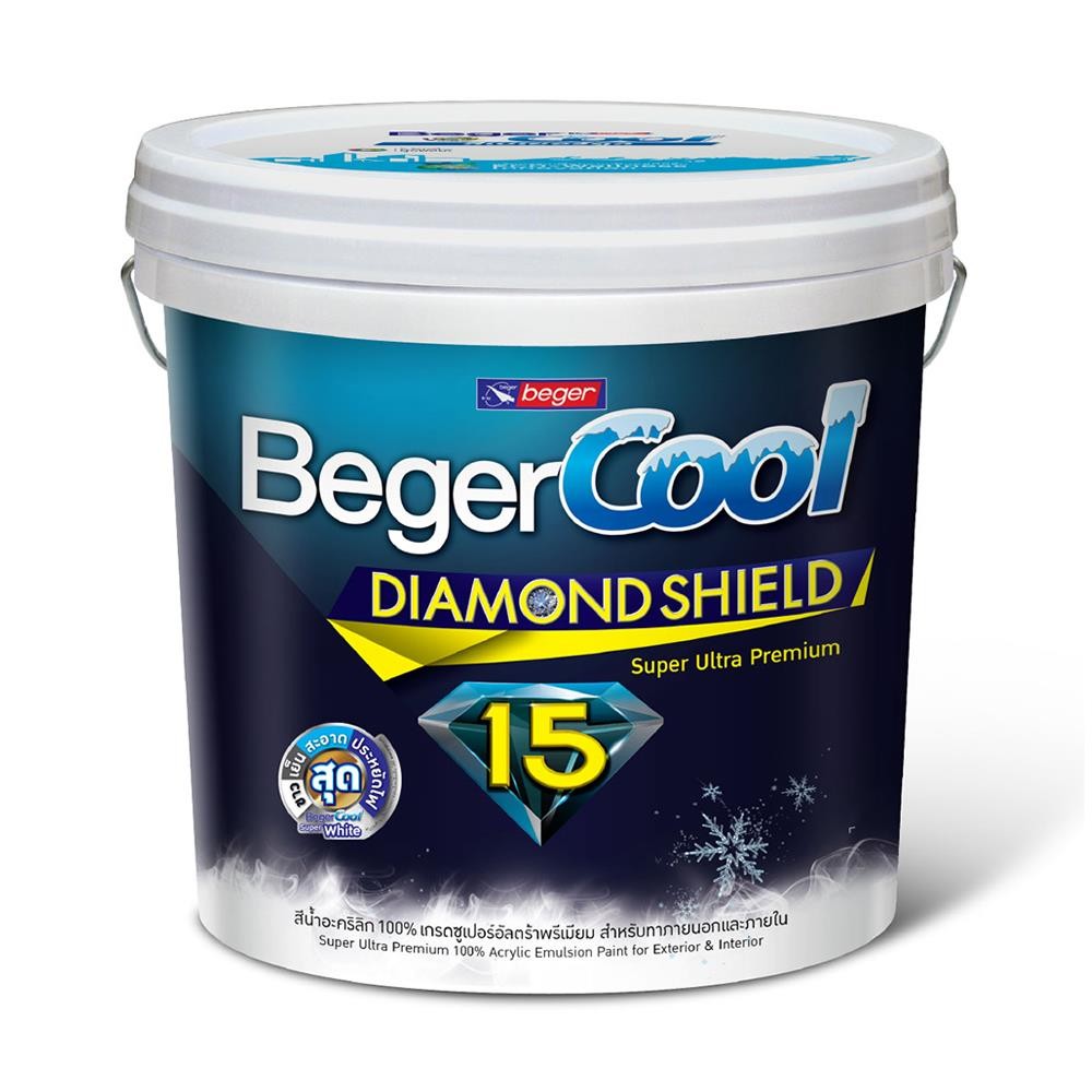 HomePro สีน้ำทาภายนอก COOL DIAMONDSHIELD 15 #SW-8800 สี SUPER WHITE เนียน 2.5 แกลลอน แบรนด์ BEGER