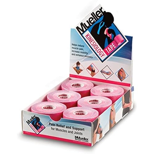 Mueller Kinesiology Tape สีชมพู 50mm แพ็ค 6 อัน พร้อมกระดาษปล่อย 28277
