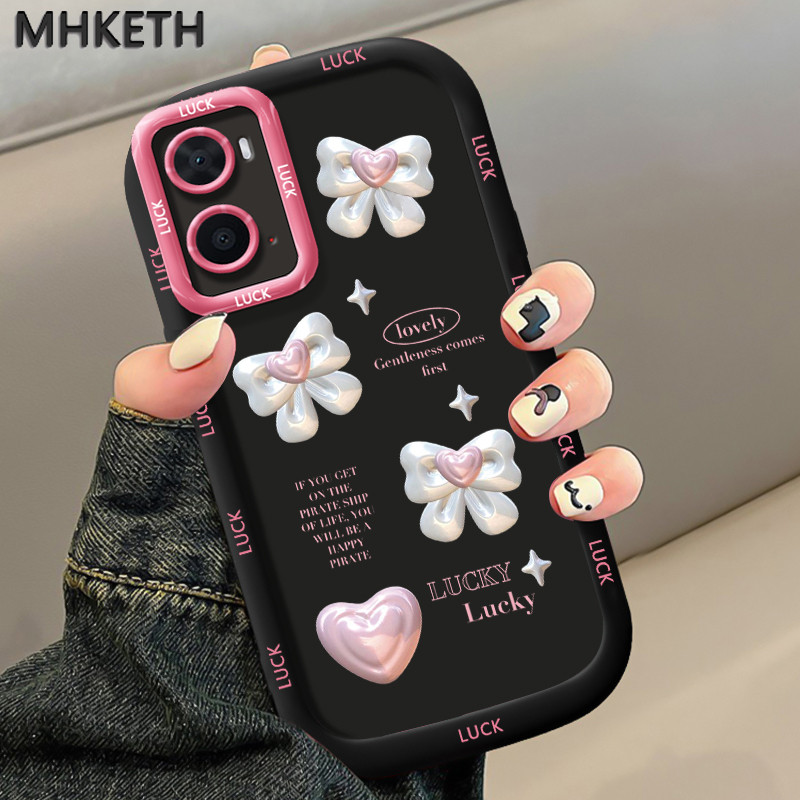 MHKETH เคสสำหรับ OPPO A36 A76 A96 เคสโทรศัพท์รูปโบว์สวยของผู้หญิงขายดีแบบใหม่