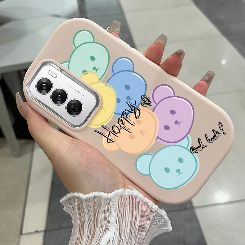 เคสสำหรับ OPPO Reno 12 5G Reno 12F 4G Reno 12F 5G เคสโทรศัพท์หมีกันกระแทกกลมและอ้วน