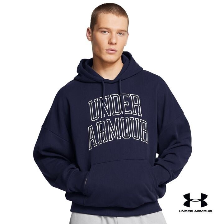 Under Armour เสื้อฮู้ดโอเวอร์ไซส์ UA Icon Heavyweight Terry สำหรับผู้ชาย