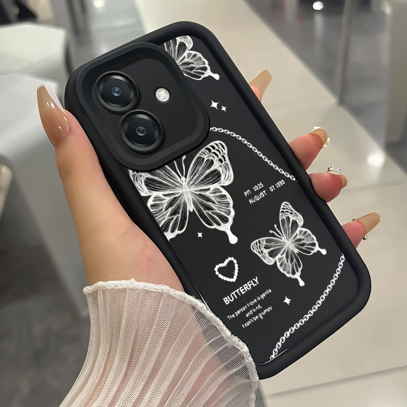 เคสสำหรับ OPPO A3 4G A3 Pro 5G A3X 4G A3X 5G A40 A60 5G เคสโทรศัพท์ผีเสื้อสวยสามสีซิลิโคนกันกระแทก