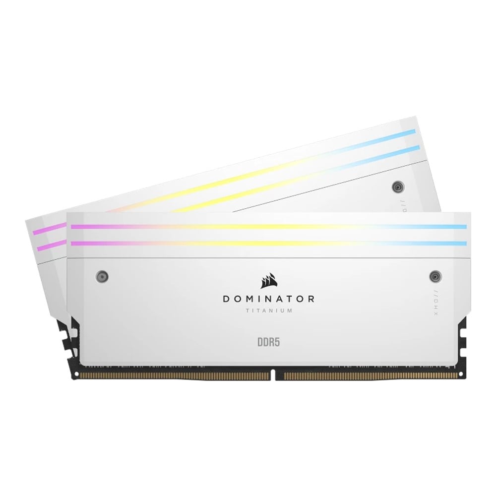 Ram- 32GB (16GBx2) DDR5 6400MHz RAM CORSAIR DOMINATOR TITANIUM RGB DDR5 (INTEL XMP) (WHITE) (CMP32GX