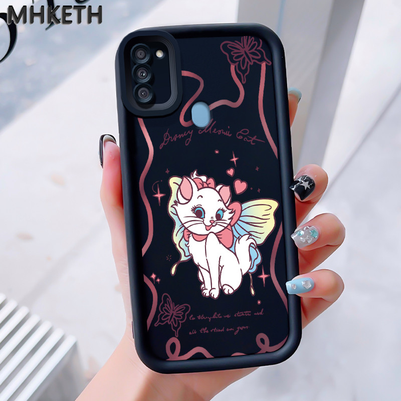 MHKEID เคสสำหรับ Samsung A11 M11 เคสโทรศัพท์ซิลิโคนลายการ์ตูนแมวน่ารัก