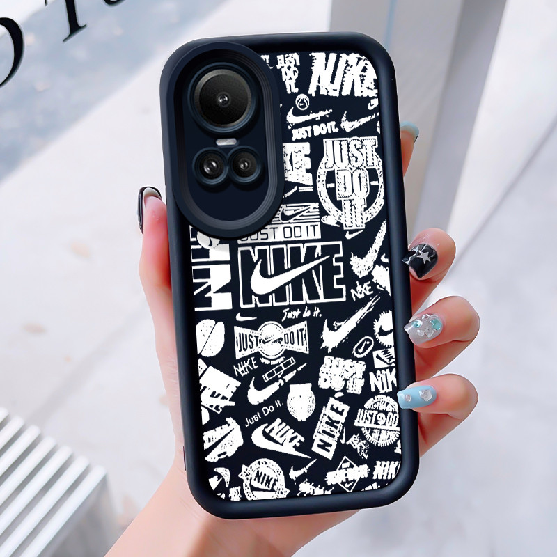 เคสสำหรับ OPPO Reno 10 5G Reno 10 Pro 5G Reno 10 Pro Plus เคสโทรศัพท์แบรนด์อินเทรนด์สามสีซิลิโคนกันกระแทก