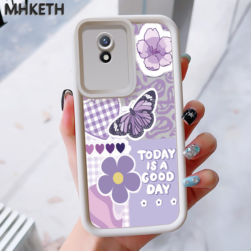 MHKEID เคสสำหรับ VIVO Y02 Y02A Y02s Y02T เคสระเบิดป้องกันซิลิโคนรูปผีเสื้อเคสโทรศัพท์อันสวยงาม ราคา ถูกที่สุด ดีลบีเคเค แกลเลอรีภาพที่ 3
