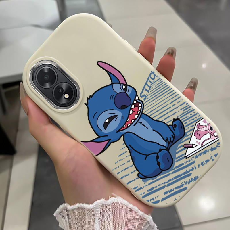 เคสสำหรับ OPPO A18 A38 เคสโทรศัพท์ตะเข็บน่ารักกันกระแทกกลมและอ้วน