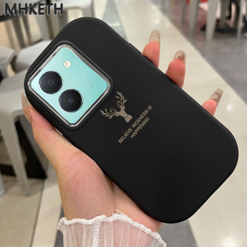 MHKETH เคสสำหรับ VIVO Y36 5G Y27 Y27s Y77t เคสการออกแบบหัวกวางขั้นสูงเคสโทรศัพท์ง่าย