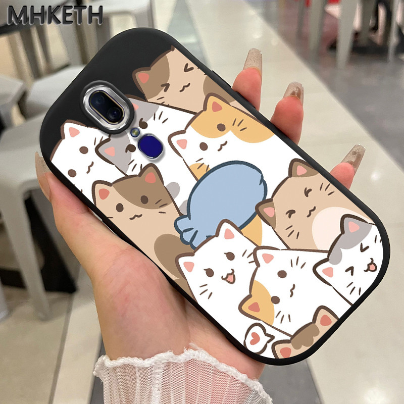MHKETH เคสสำหรับ OPPO F11 F11 Pro A9 2019 A9X เคสป้องกันโทรศัพท์ตกซิลิโคนรูปแมวการ์ตูน – โปรปัง
