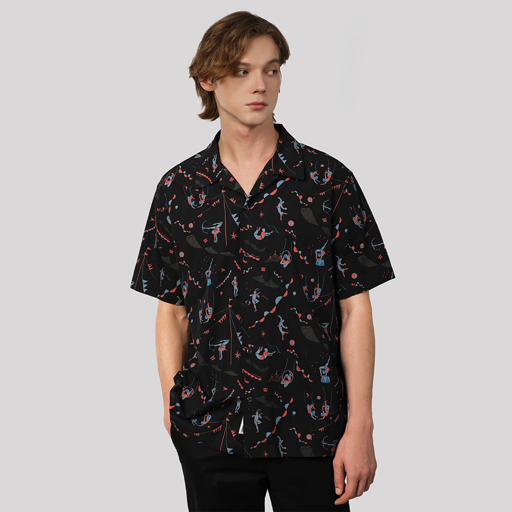 John Henry เสื้อเชิ้ตผู้ชายแขนสั้น ทรงใส่สบาย รุ่น JH F625MSSRL05 - สีกรมท่า