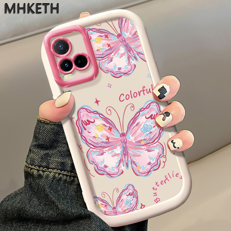 เคสสำหรับ VIVO Y21 Y21s Y21t Y21a Y21G Y33s Y33t เคสโทรศัพท์ผีเสื้อสีแฟชั่น