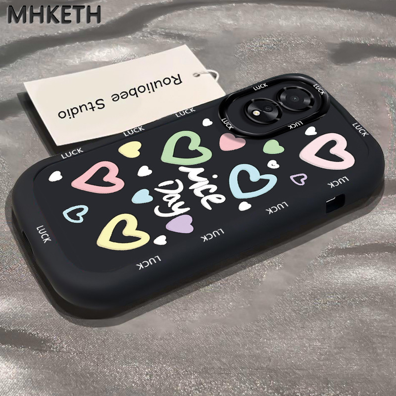 MHKETH เคสสำหรับ OPPO A18 A38 เคสโทรศัพท์ป้องกันการกระแทกลายความรักใหม่