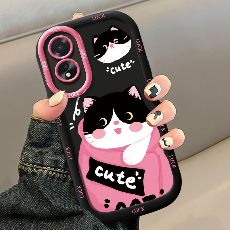 เคสสำหรับ OPPO A18 A38 เคสโทรศัพท์แมวสุนัขกันกระแทกป้องกันการตก