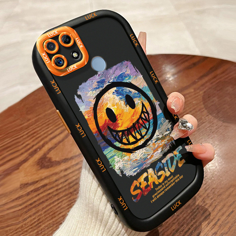 เคสสำหรับ Realme C12 C25 C25s C21Y C25Y Narzo 20 30A 50A เคสโทรศัพท์รอยยิ้มหมีกันกระแทกป้องกันการตก
