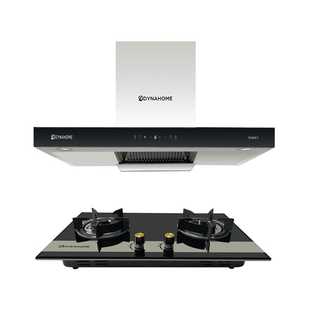 HomePro เตาฝัง+เครื่องดูดควัน  DH0490+DH2000G แบรนด์ DYNA HOME
