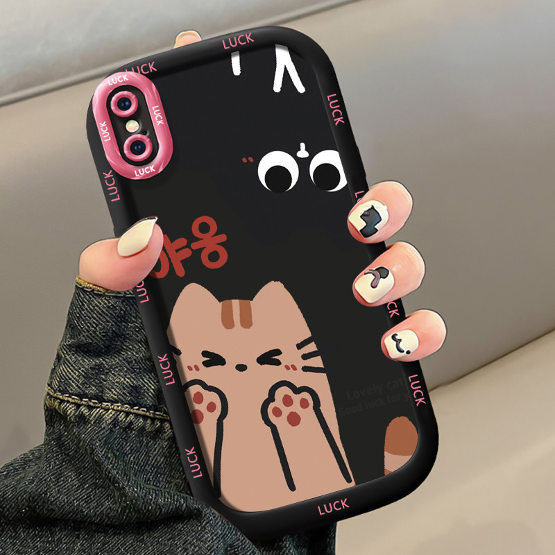 เคสสำหรับ iPhone X Xs Xr Xs Max 7 Plus 8 Plus เคสโทรศัพท์แมวน่ารักกันกระแทกป้องกันการตก