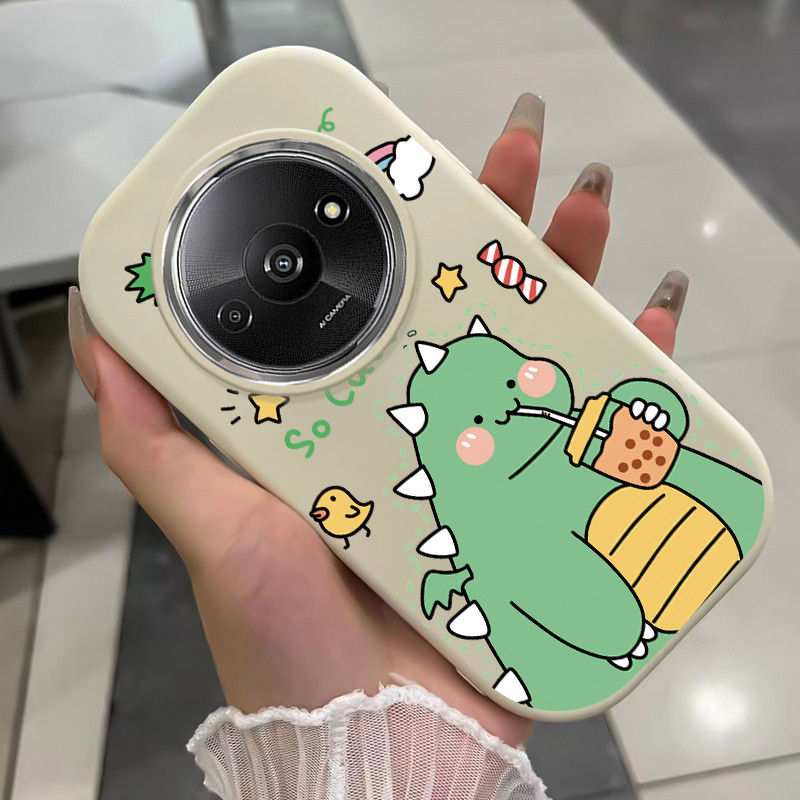 เคสสำหรับ Xiaomi Redmi A3 A3X POCO C61 เคสโทรศัพท์สัตว์ประหลาดน่ารักกันกระแทกกลมและอ้วน