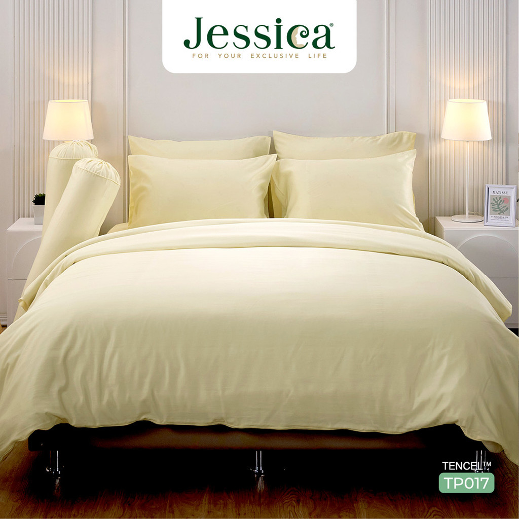 Jessica Tencel TP017 เจสสิก้า สีพื้น ชุดเครื่องนอน ผ้าปูที่นอน ผ้าห่มนวม ให้สัมผัสที่นุ่มลื่นดุจแพรไหม