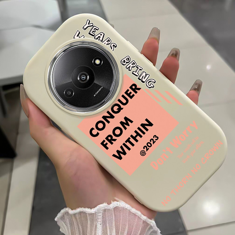 เคสสำหรับ Xiaomi Redmi A3 A3X POCO C61 เคสโทรศัพท์คําบุคลิกภาพกันกระแทกกลมและอ้วน