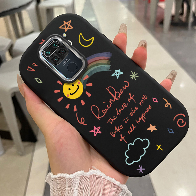 เคสสำหรับ Xiaomi Redmi Note 9 Note 9s Note 9 Pro POCO M2 Pro เคสโทรศัพท์สายรุ้งดวงอาทิตย์กาแฟกันกระแ