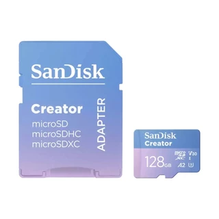 SANDISK 128GB Micro SD Card Creator With SD Adapter SDSQXAA-128G-GN6MS (190MB) - A0170406