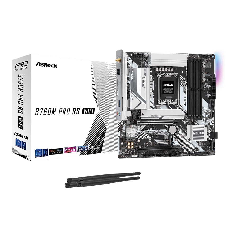 MAINBOARD (เมนบอร์ด) ASROCK B760M PRO RS WIFI - INTEL SOCKET 1700 DDR5 MICRO-ATX เมนบอร์ด