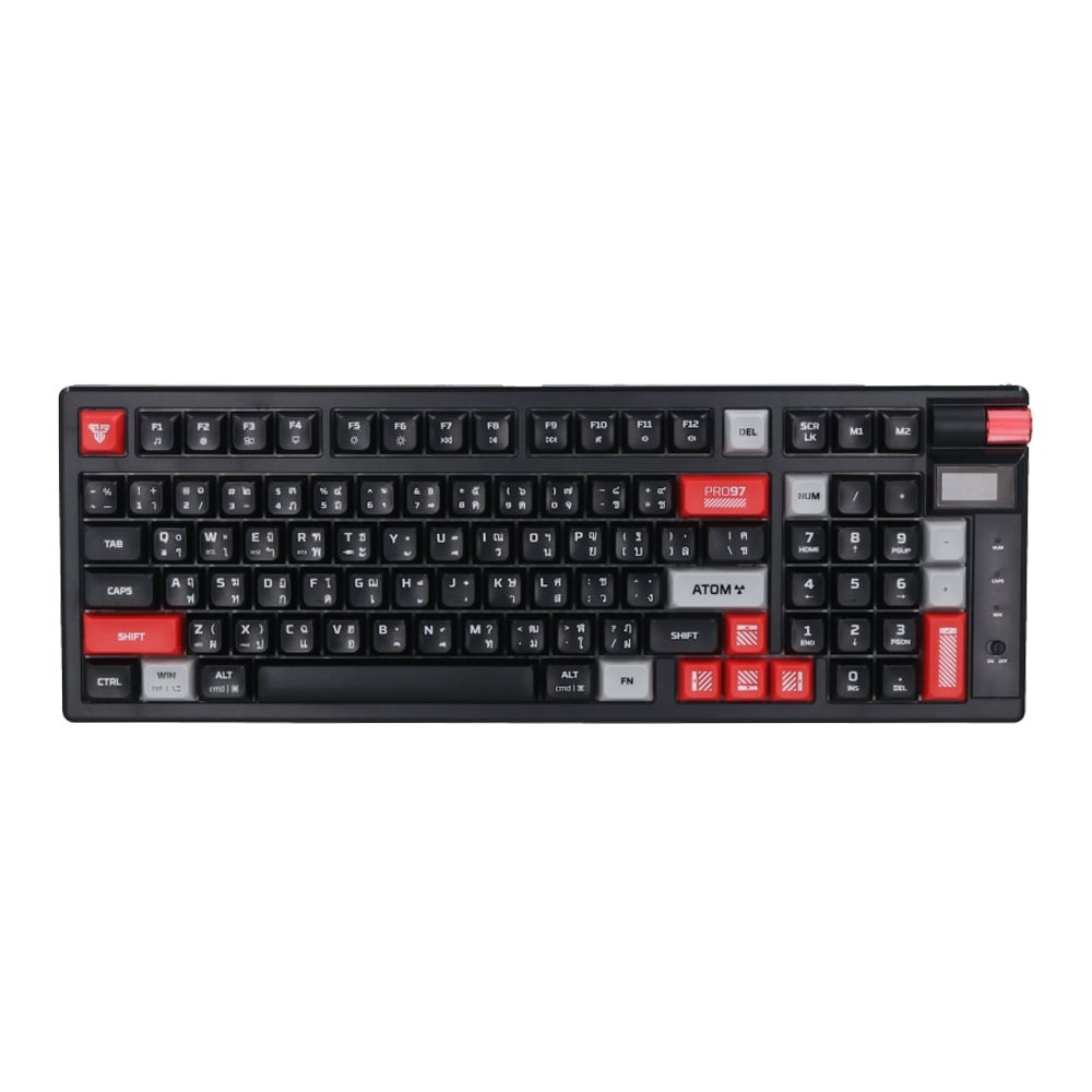 WIRELESS KEYBOARD (คีย์บอร์ดไร้สาย) FANTECH MK918 ATOM PRO97 (BLACK) (RED SWITCH RGB EN/TH)