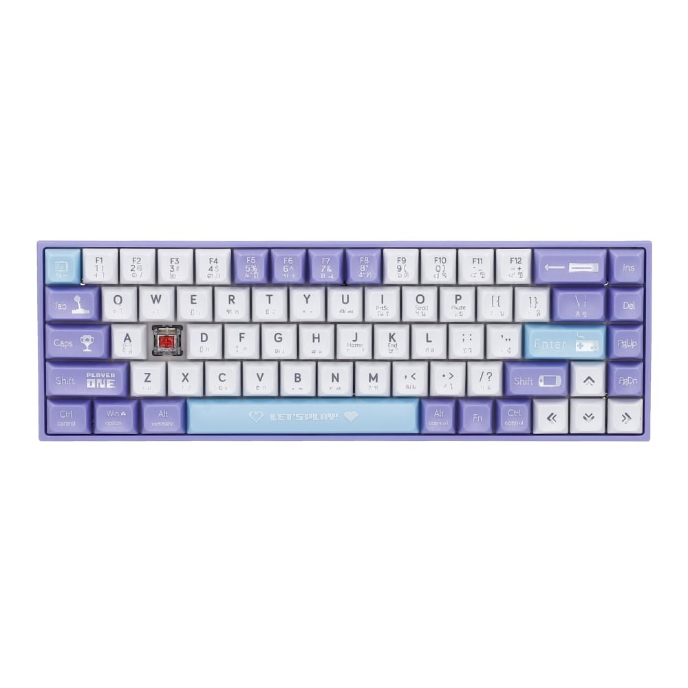 WIRELESS KEYBOARDAJAZZ AK680 LETS PLAY (PURPLE-WHITE-BLUE) (RED SWITCH NON-BACKLIT EN/TH) (AJ-KB-AK6