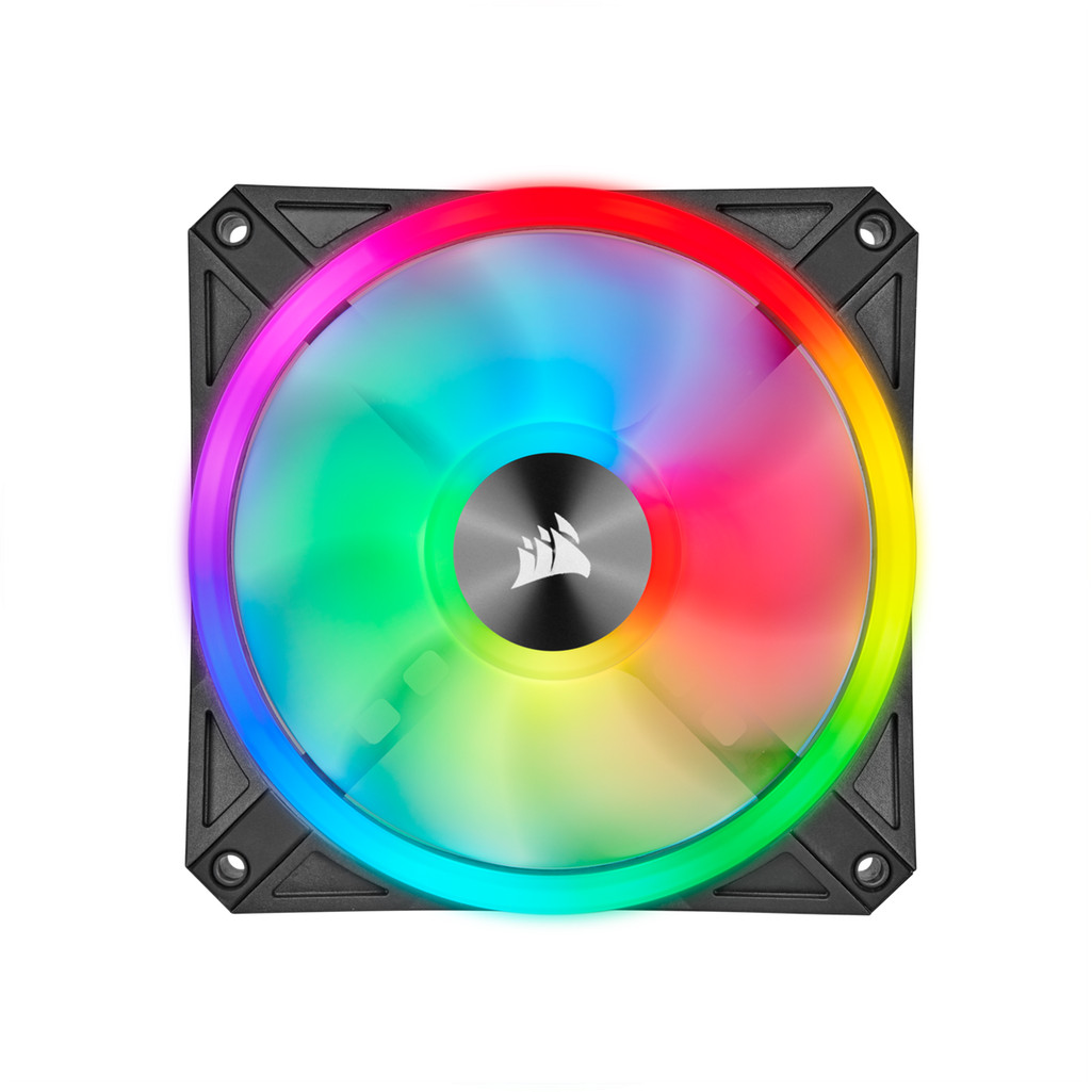 พัดลมเคส CASE FAN (พัดลมเคส) CORSAIR ICUE QL120 RGB 120MM PWM SINGLE FAN WITH LIGHTING NODE CORE (CO
