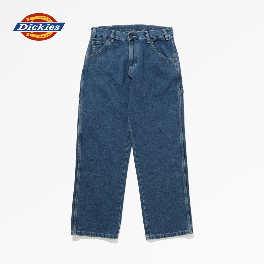 DICKIES MEN'S CARPENTER RELAXED FIT (STRAIGHT LEG) PANTS - STONE WASH INDIGO กางเกงยีนส์ กางเกงขายาทรงช่าง ผู้ชาย