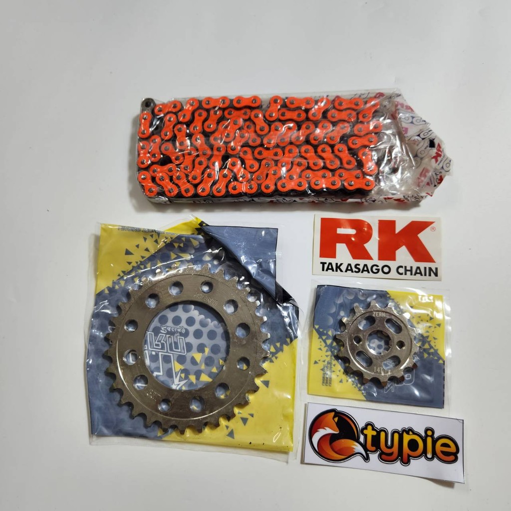 ชุด3ชิ้น โซ่สีส้ม + สเตอร์หน้า 14ฟัน + สเตอร์หลัง 32ฟัน เวฟ110i , เวฟ125 , เวฟ100S , ดรีมซุปเปอร์คัพ